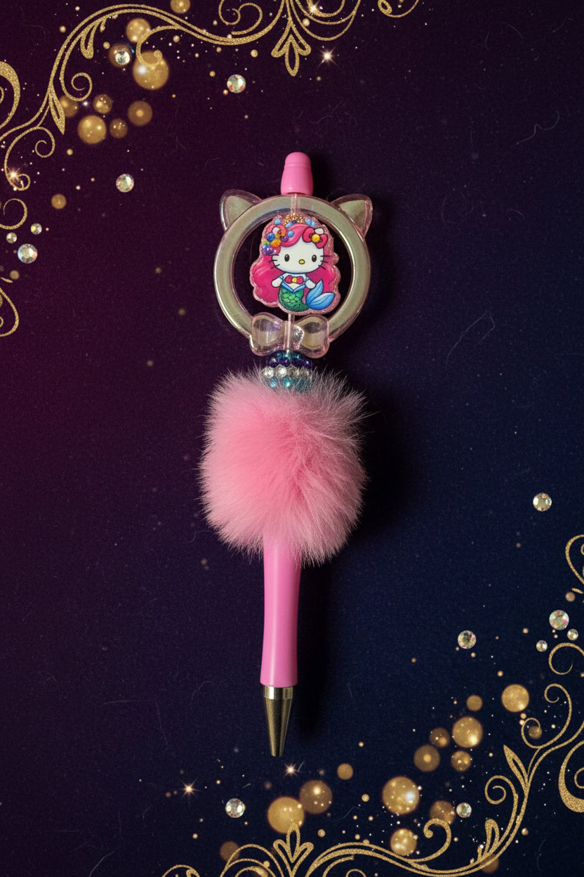 Live Stream Bling Fluffy/poof beaded pen